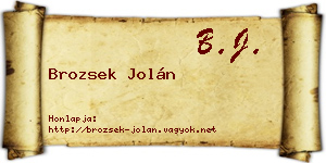 Brozsek Jolán névjegykártya