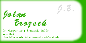 jolan brozsek business card