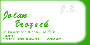 jolan brozsek business card